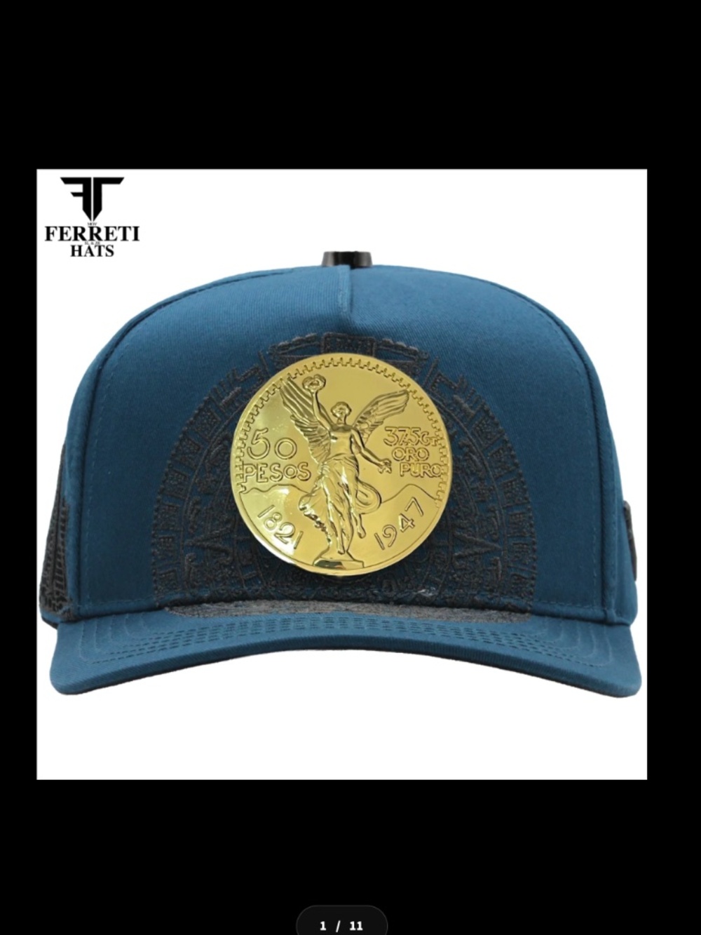 Blue EL Centenario Baseball Cap for Men Gorra Azul El Centenario MADE IN MEXICO